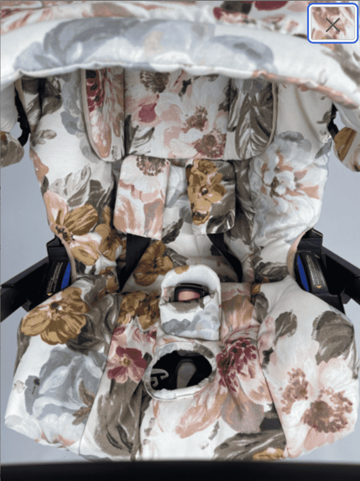 Floral 3D Flower Car Seat Canopy Set – Baby Girl Cover & Shower Gift