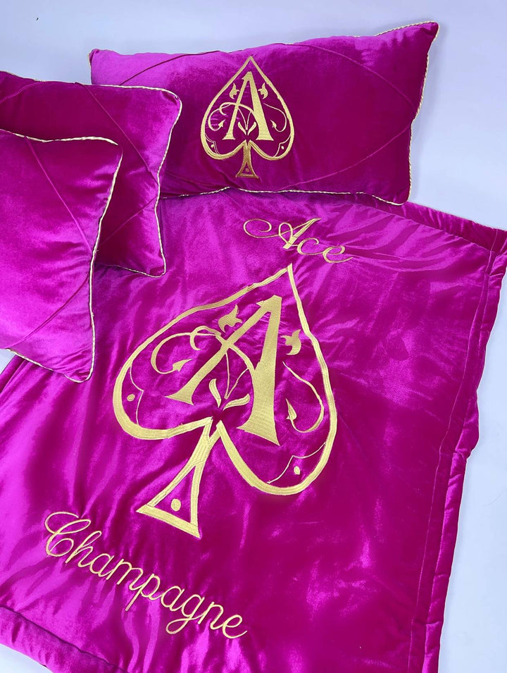 Infant Ace Champagne Customizable Luxury Baby Girl Crib Bedding Set