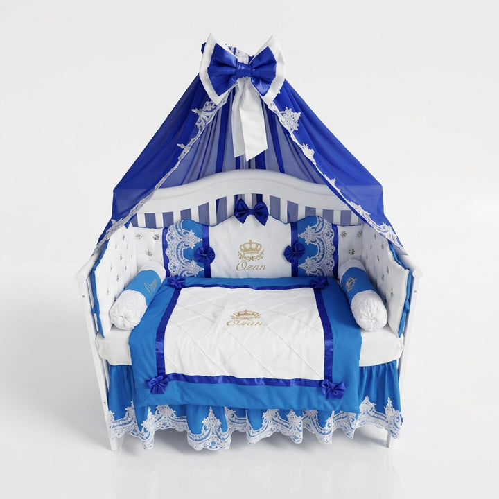 Premium Royal Blue Baby Boy Crib Bedding Set