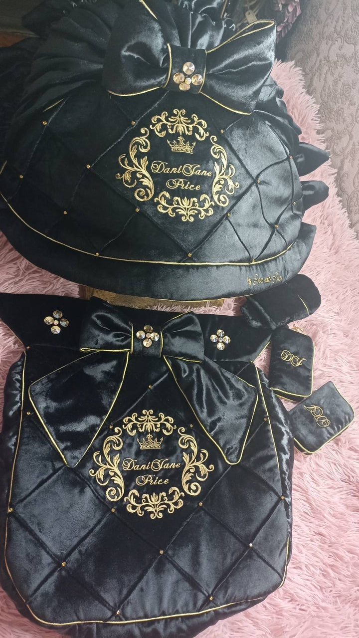 Car seat cover set, black  velvet car seat cover, canopy with rhinestones , diaper bag, Car seat rhinestone cover, carseat for Doona