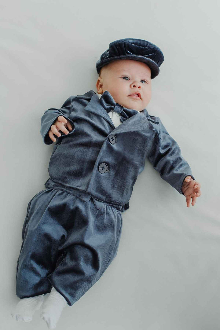 Kids Grey Tuxedo Jacket Formal Ring Bearer Suit
