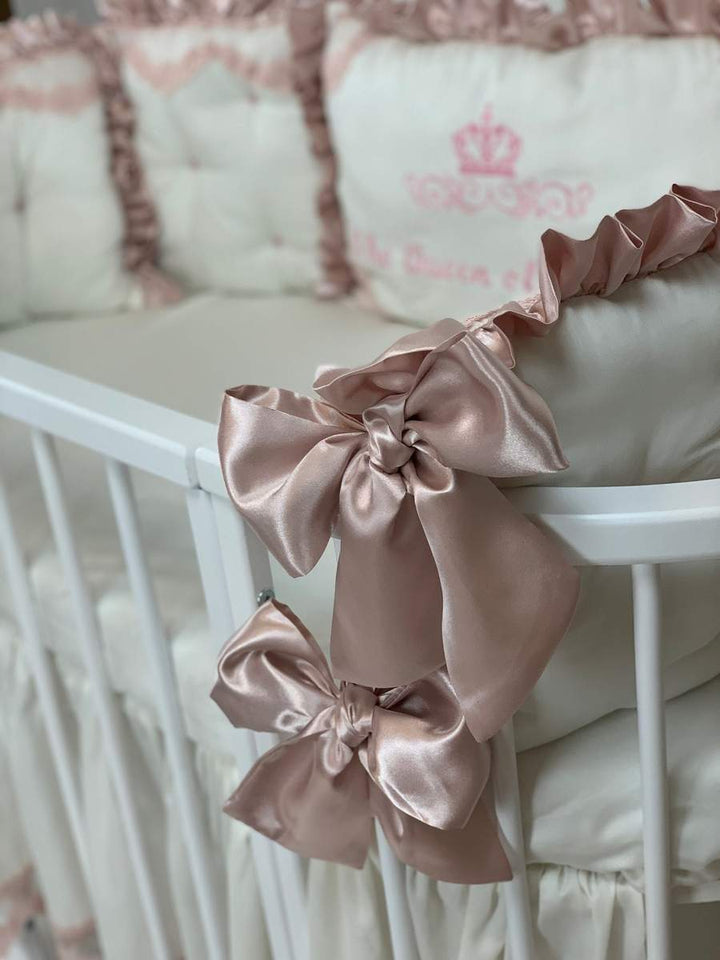 Luxury Baby Girl Bedding Set with Crib Bumper & Nest