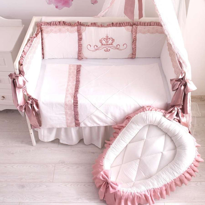 Luxury Pink Crib Bedding Set
