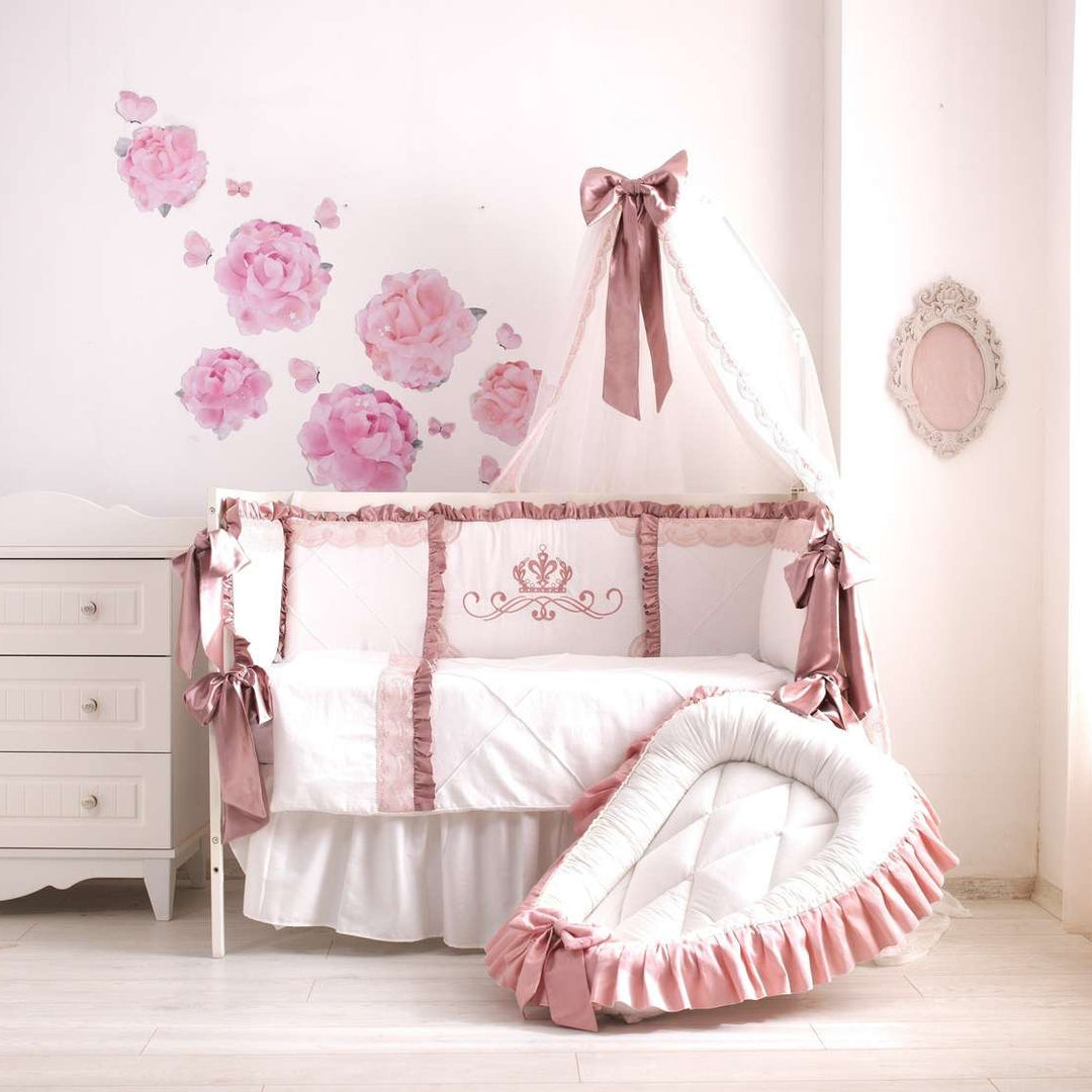 Luxury Pink Crib Bedding Set for baby girl
