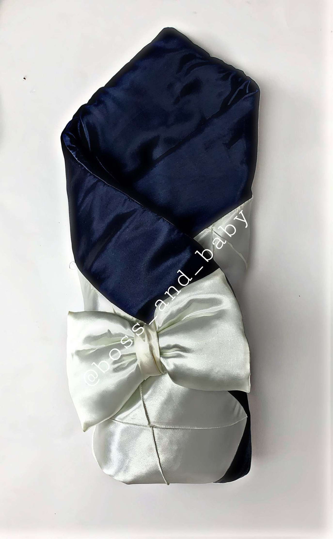 Luxury Royal Blue & Ivory Baby Bedding Set with Canopy