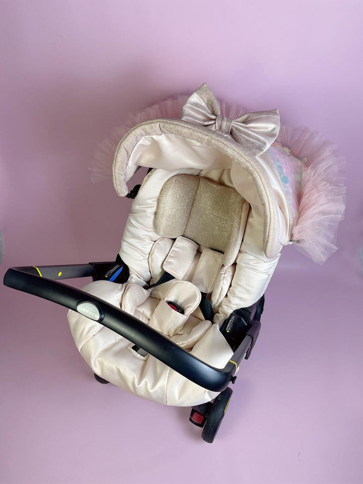 Mermaid-themed pram and stroller car seat cover for baby girl

