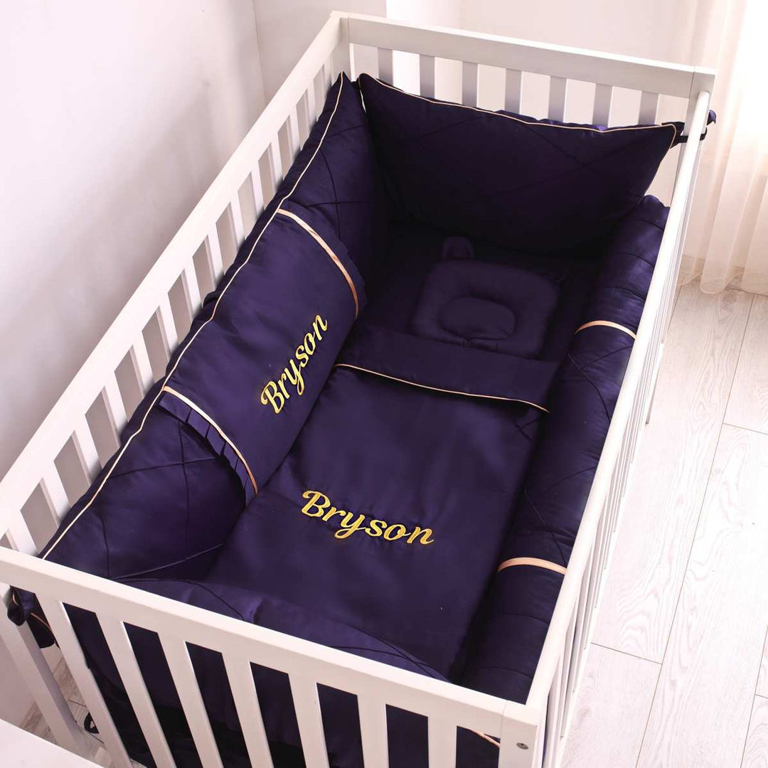 Navy Blue Baby Boy Crib Bedding Set Essentials