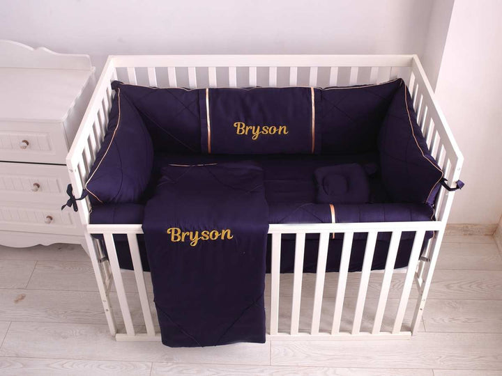 Navy Blue Baby Boy Crib Bedding Set Essentials