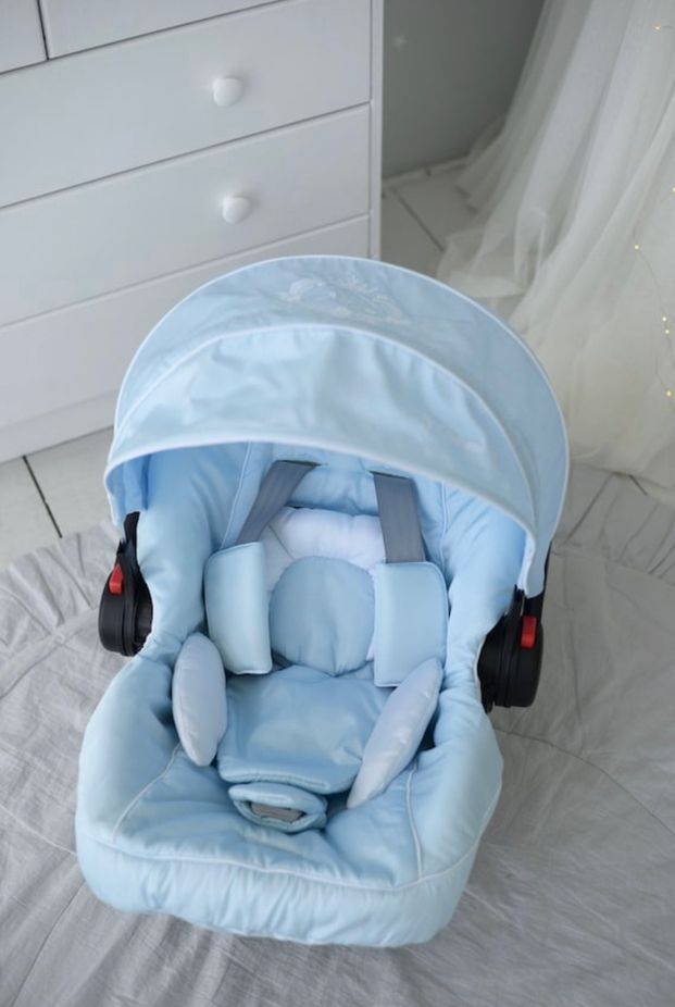 Personalized Baby Boy Car Seat Cover with Blanket & Bag