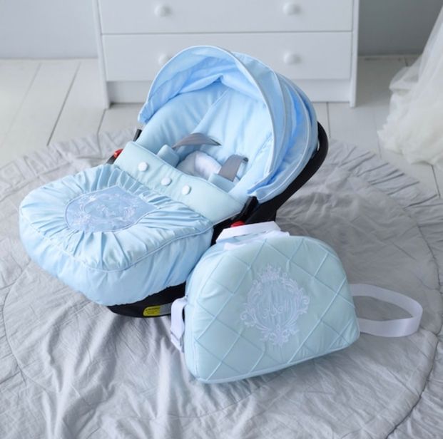 Personalized Baby Boy Car Seat Cover with Blanket & Bag