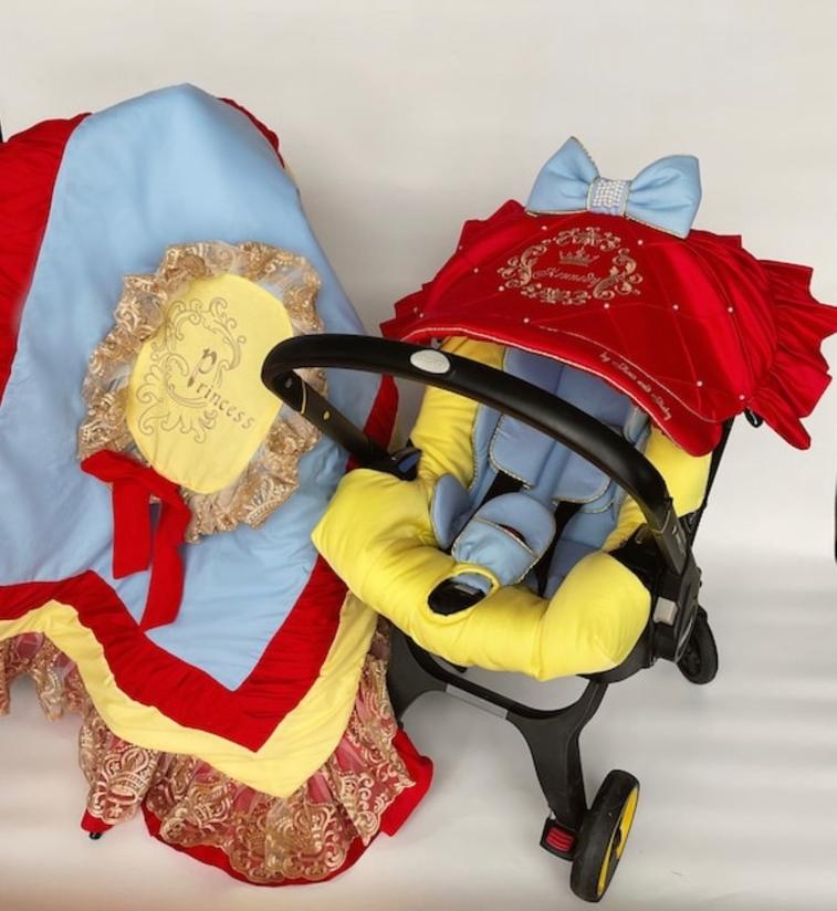 Personalized Baby Girl Car Seat & Stroller Cover Set