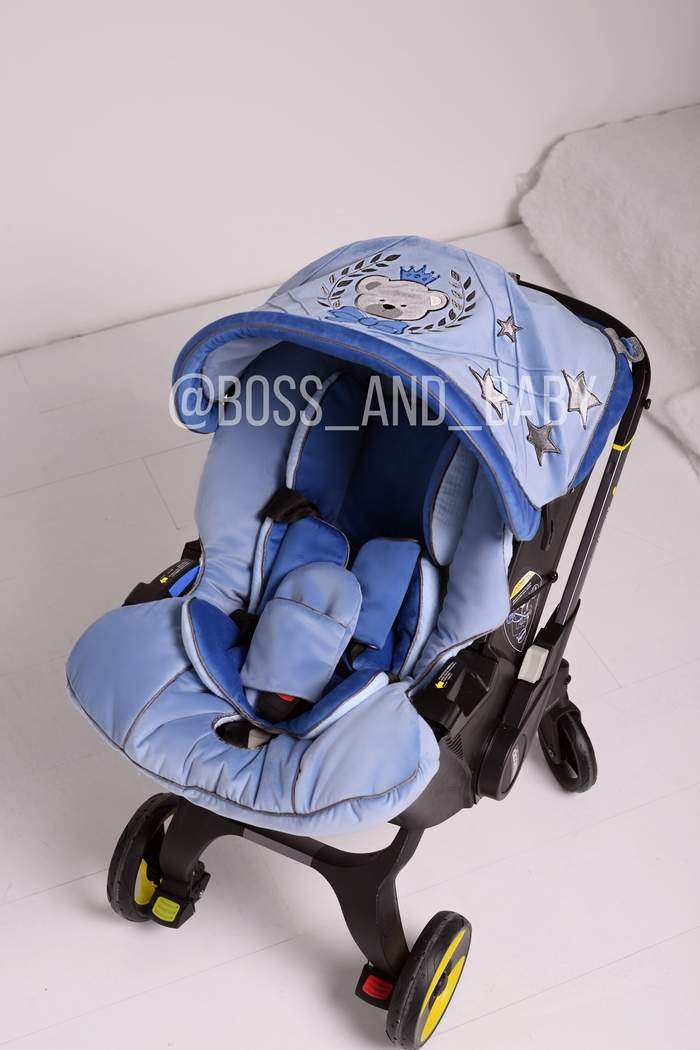 Personalized Blue Stroller Cover & Baby Car Seat Set