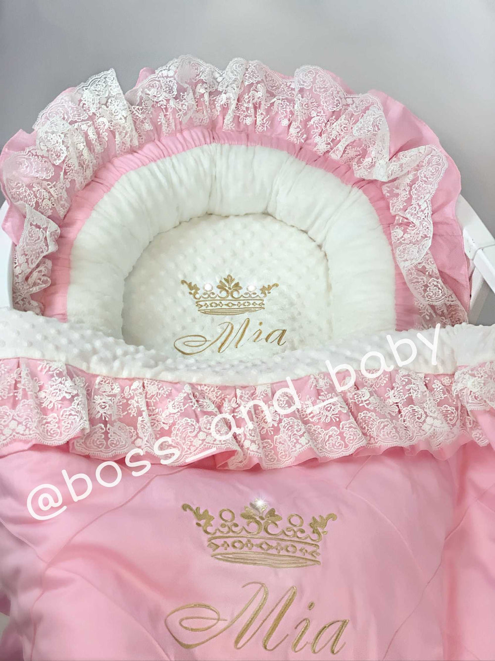 Personalized Pink Baby Blanket with Ruffles