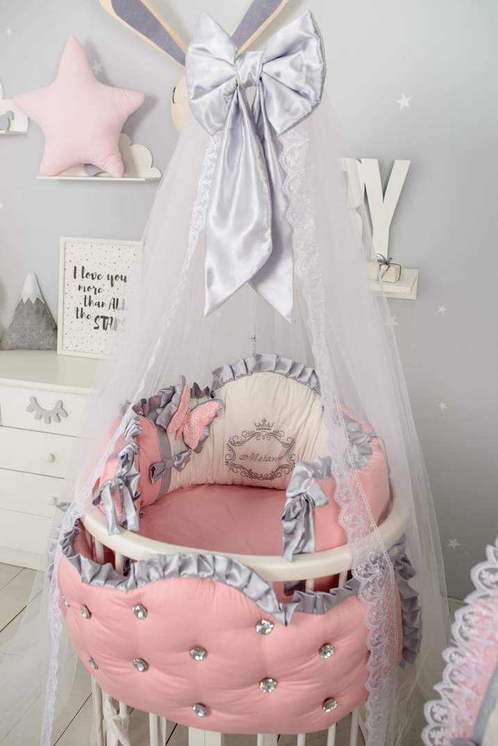 Personalized Pink Baby Girl Bedding Set – Custom Crib