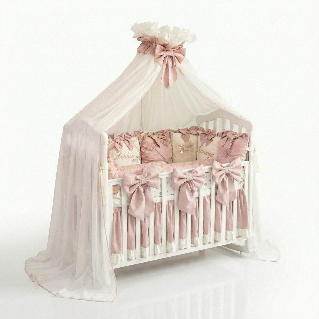 Personalized Pink Crib Bedding Set 