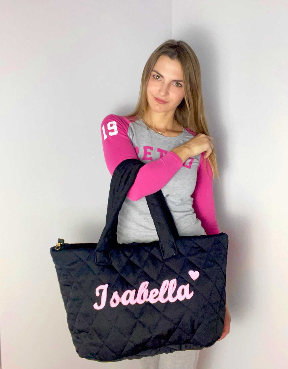 Personalized Quilted Baby Diaper Bag – Custom Mommy Shoulder Tote