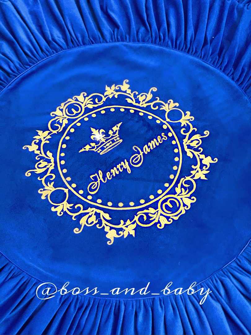 Personalized Royal Blue Play Mat – Custom Kids Rug