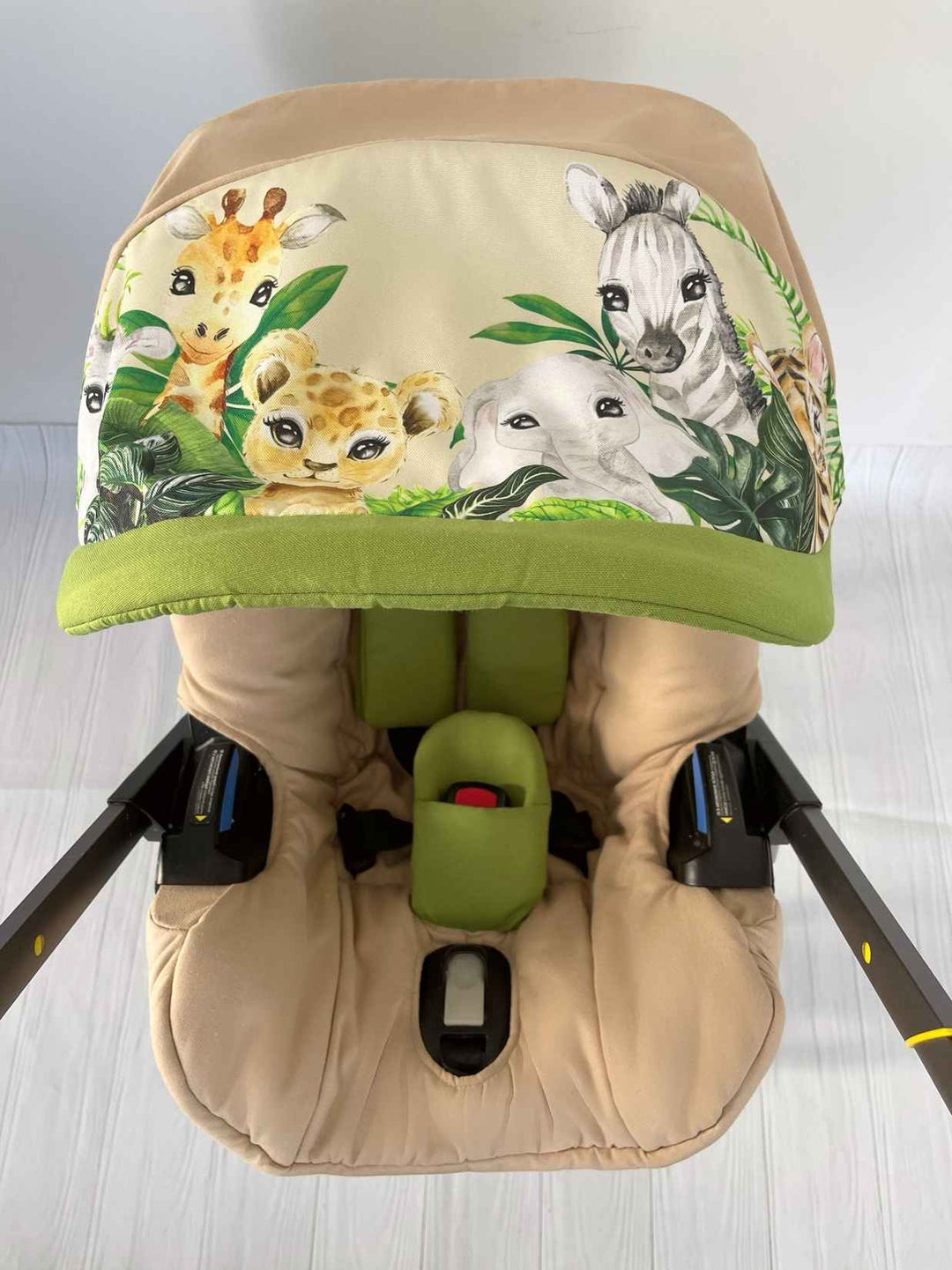 Personalized Safari Car Seat Cover Set with Diaper Bag