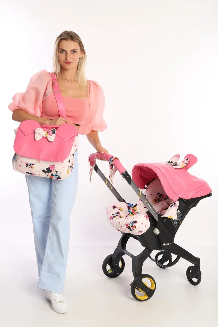 Pink Baby Car Seat Cover Set – Cute Cartoon Ears & Accessories 2
