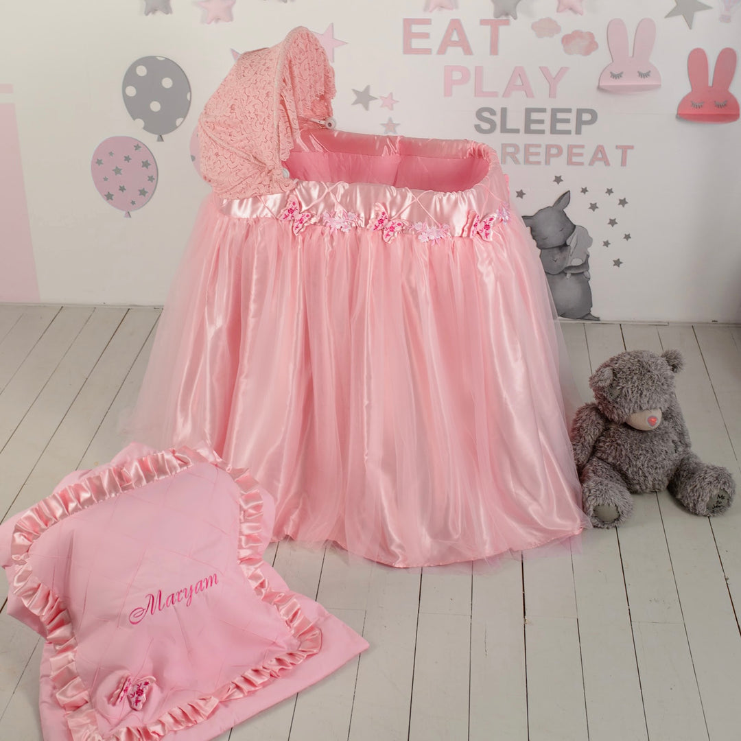 Pink Butterfly Bassinet Cover