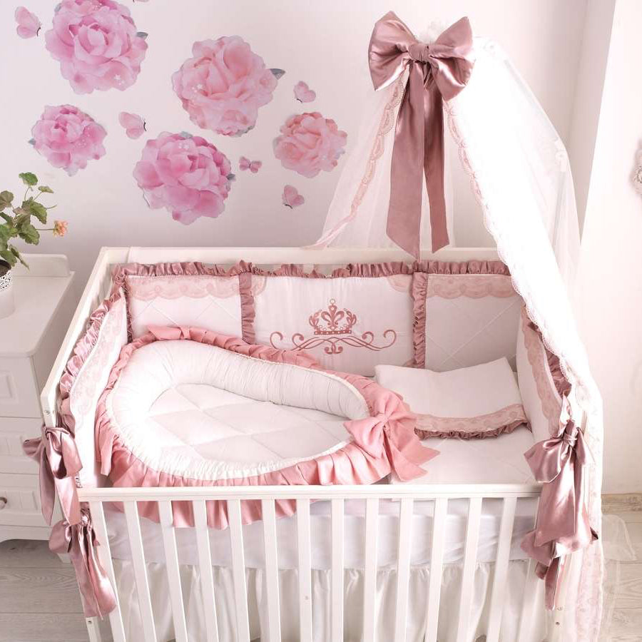 Pink Luxury Baby Girl Crib Bedding Set