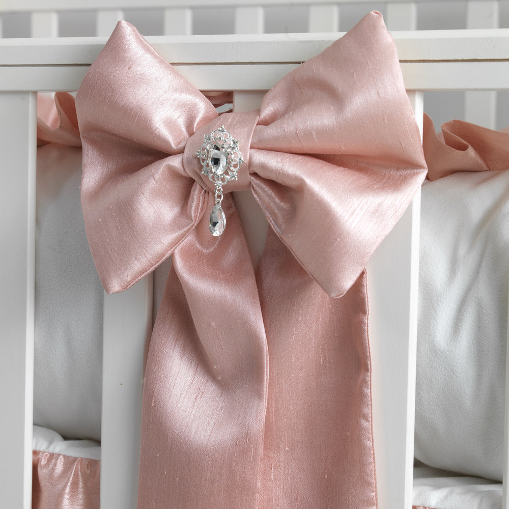 Pink & White Ruffled Crib Bedding
