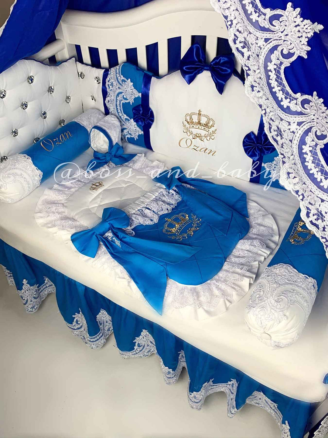 Premium Royal Blue Baby Boy Crib Bedding Set