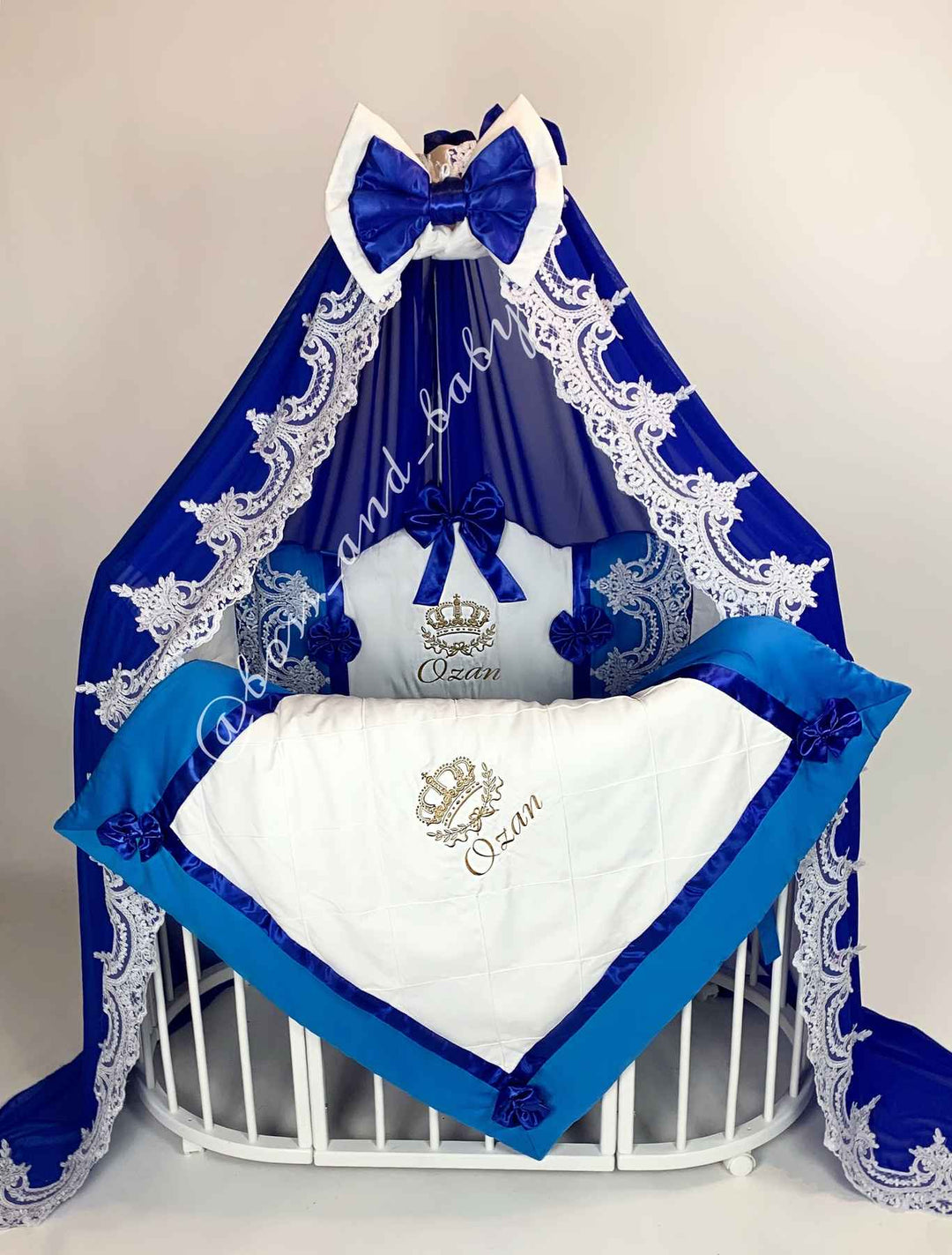 Premium Royal Blue Baby Boy Crib Bedding Set