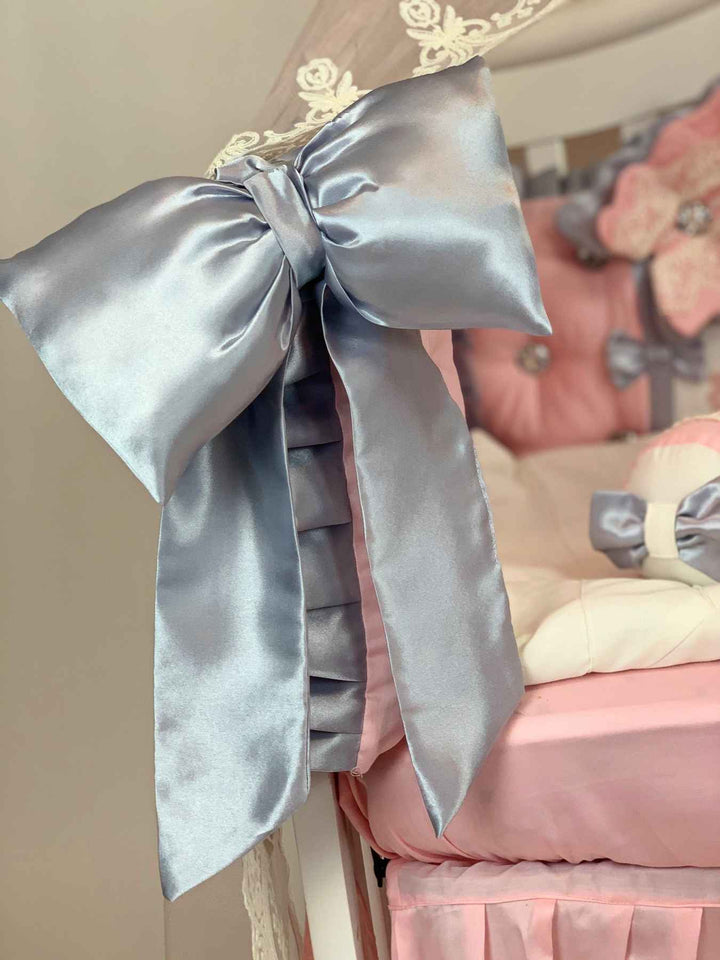 Purple Pink Baby Girl Crib Bedding with Canopy