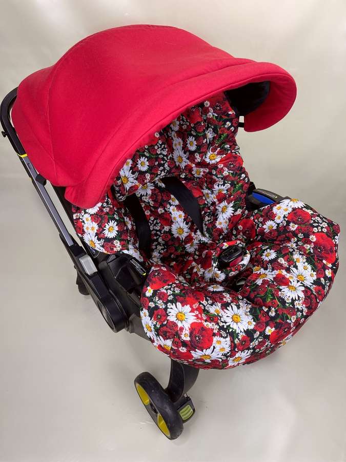 Red Flower Baby Car Seat & Stroller Cover – Cute & Protective