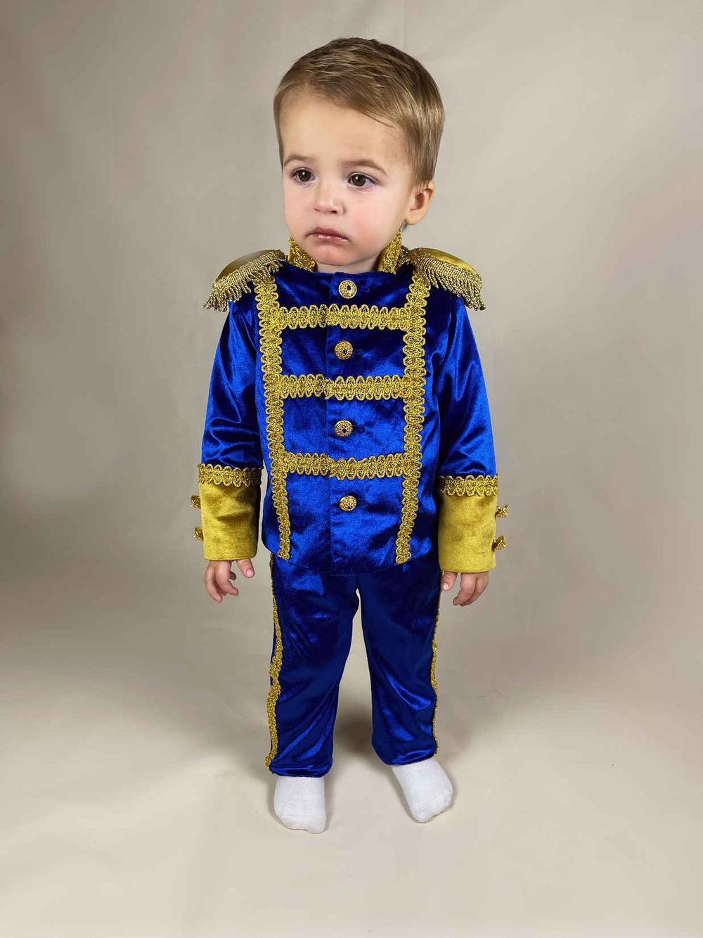 Royal Prince Charming Baby Boy Costume in Gold & Blue