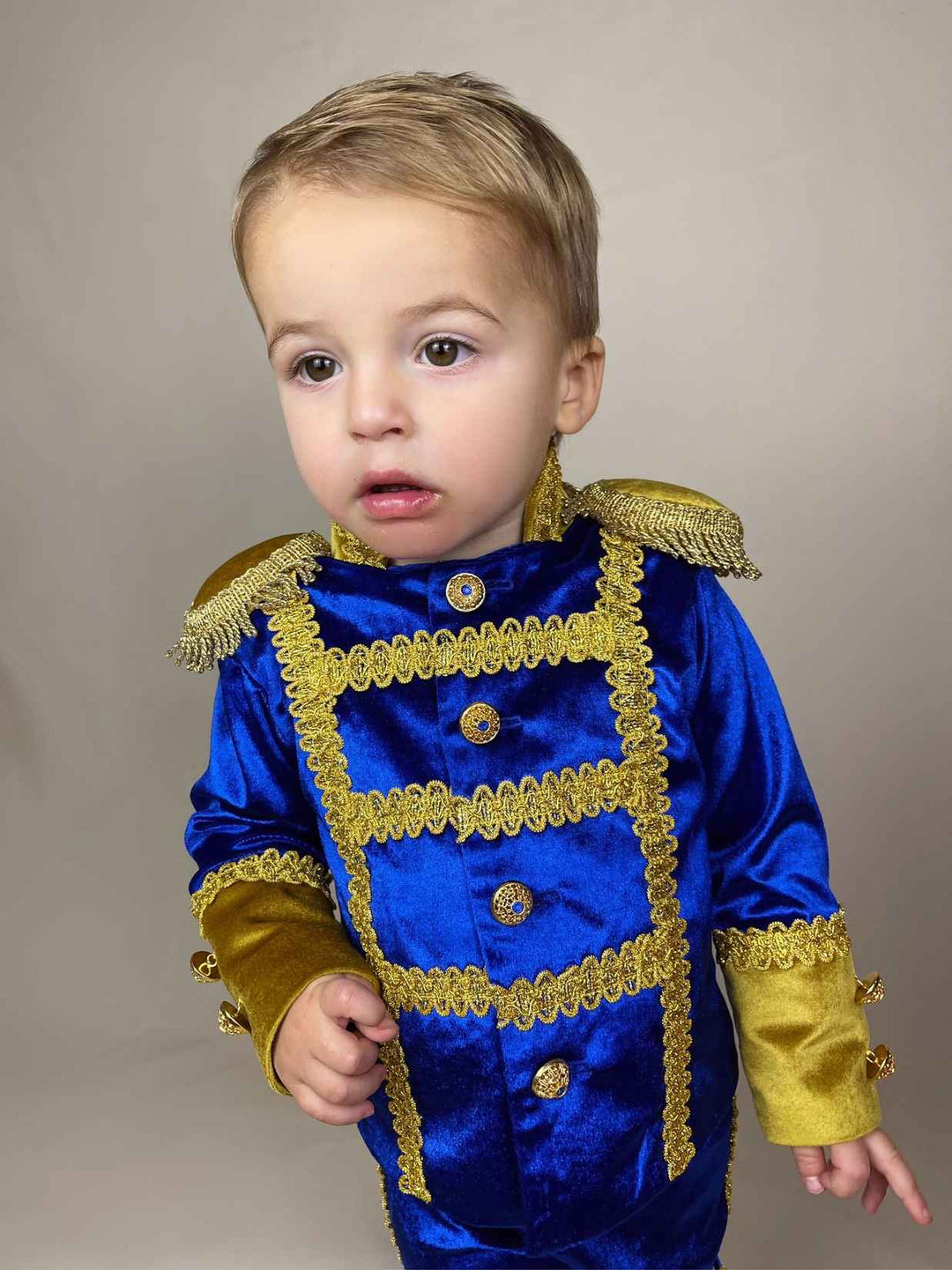 Royal Prince Charming Baby Boy Costume in Gold & Blue