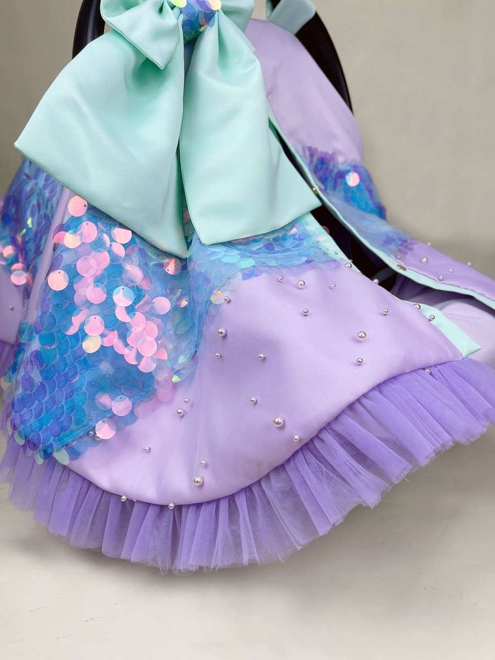 Sequin Rainbow Baby Car Seat & Stroller Cover – Mermaid Bow Design