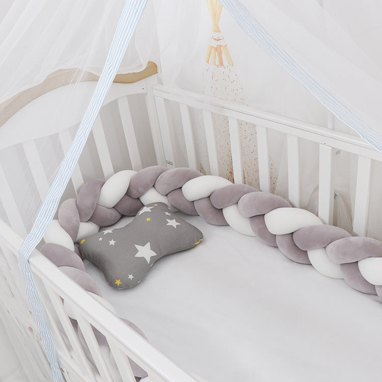 Soft Braided Crib Pillow Set for Newborn Protection