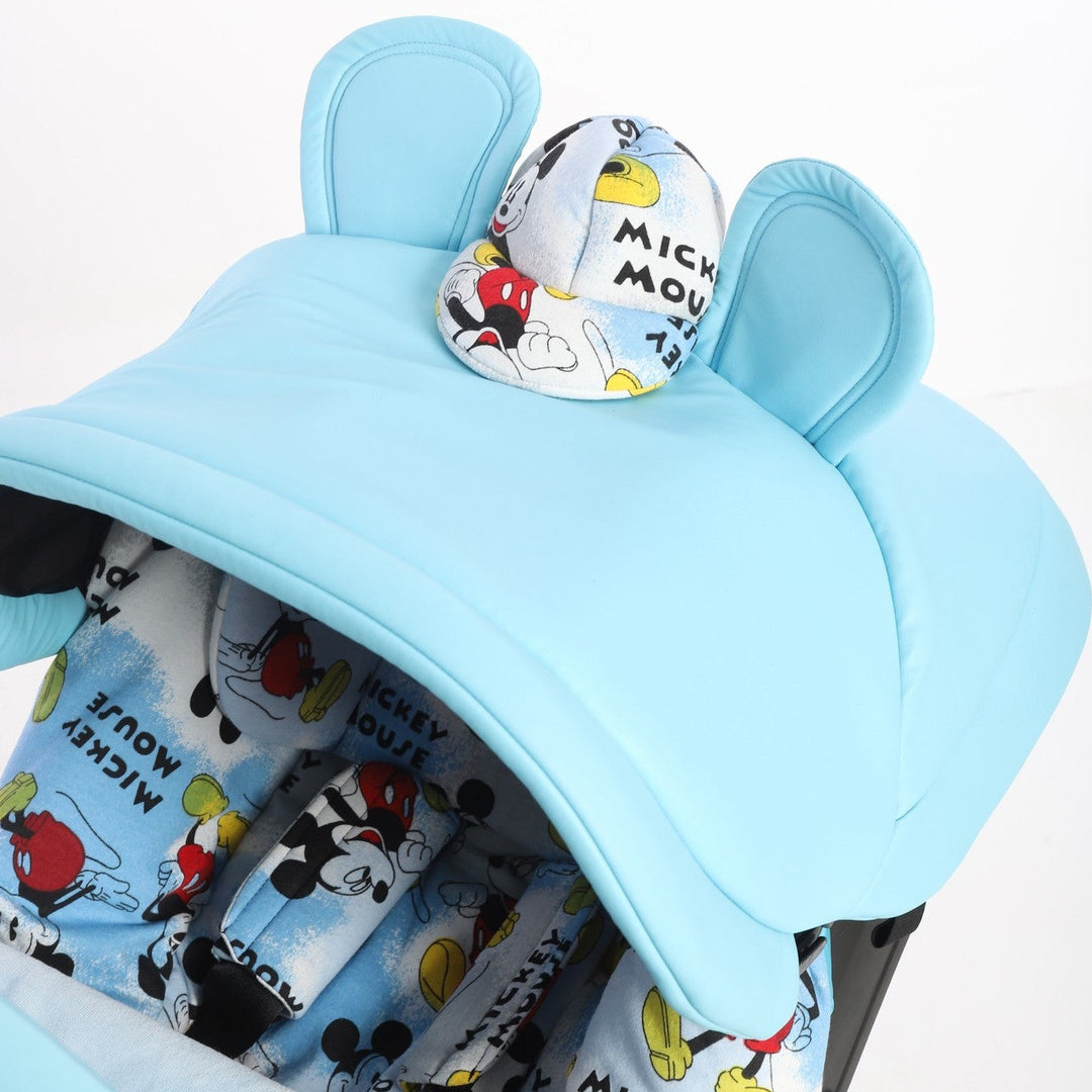 Blue Cartoon Baby Car Seat Cover Set – Playful Character Design