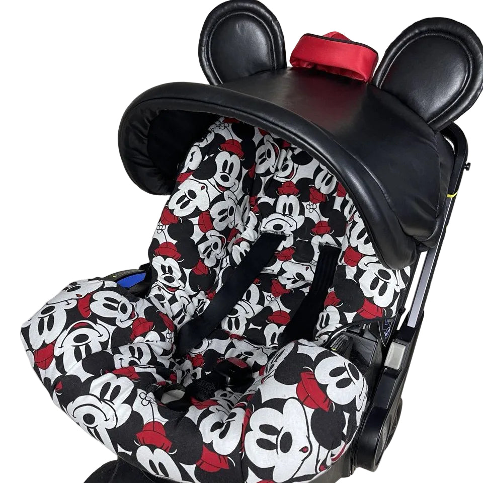 Black and Red Cartoon Baby Car Seat Cover Set
