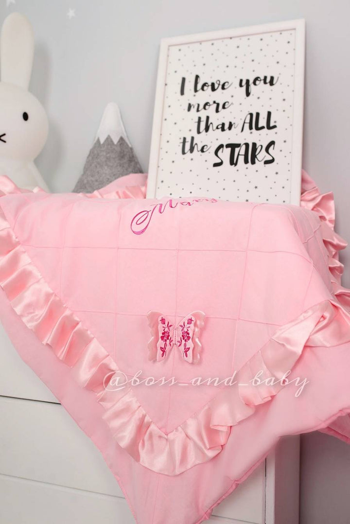 Customizable Pink Infant Baby Girl Crib Bedding Set with Accessories for Round Cribs and Bassinets – Create a Dreamy Nursery