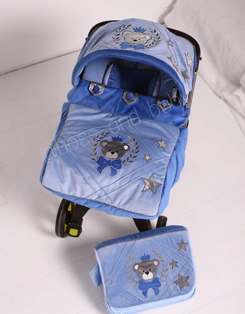 Personalized Cute Soft Teddy Bear Doona Baby Car Seat Cover & Accessories - Custom, Washable, Newborns & Toddlers
