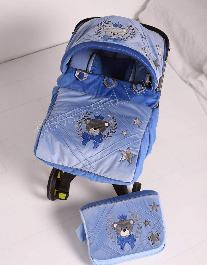 Personalized Cute Soft Teddy Bear Doona Baby Car Seat Cover & Accessories - Custom, Washable, Newborns & Toddlers