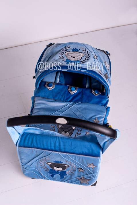 Personalized Cute Soft Teddy Bear Doona Baby Car Seat Cover & Accessories - Custom, Washable, Newborns & Toddlers