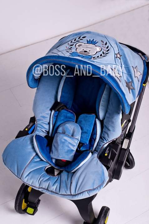 Personalized Cute Soft Teddy Bear Doona Baby Car Seat Cover & Accessories - Custom, Washable, Newborns & Toddlers