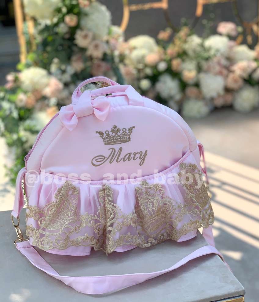 Baby Girl Luxury Pink & Gold Lace Custom Stroller Seat Cover Set - Personalized Doona Accessory, Soft Leather Finish