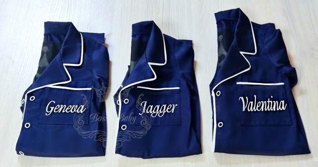 Custom pajama kids, navy blue personalized pjs for babies and kids, cotton cute pajamas, lounge set