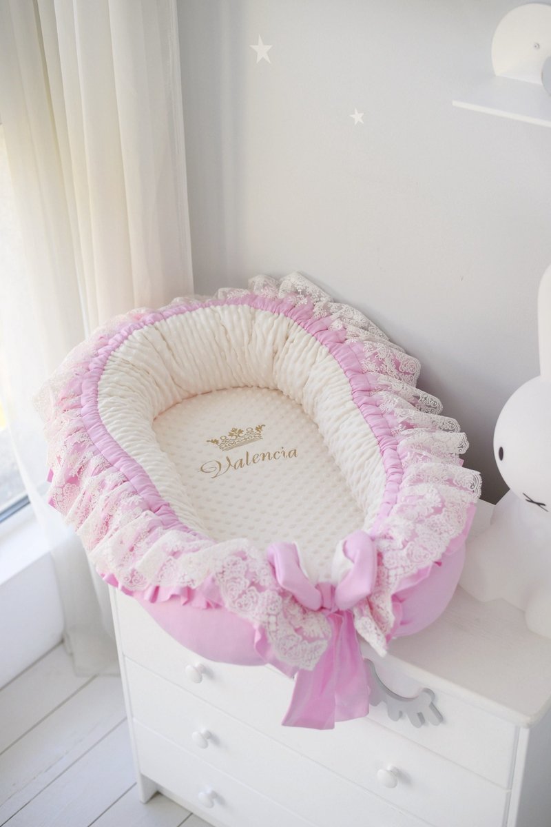 Organic Pink Baby Nest Sleeper - Newborn Lounger and Co-Sleeper