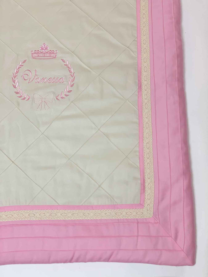 Cute Infant Purple and Pink Baby Girl Crib Bedding Set with Canopy