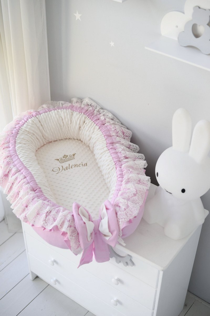 Organic Pink Baby Nest Sleeper - Newborn Lounger and Co-Sleeper