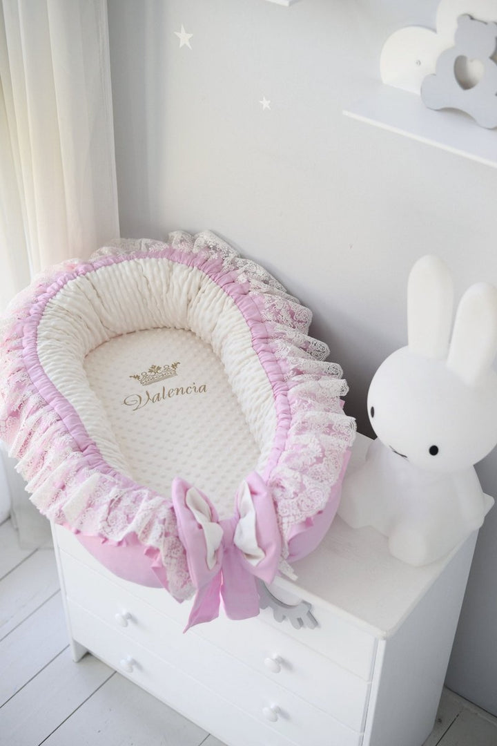 Organic Pink Baby Nest Sleeper - Newborn Lounger and Co-Sleeper
