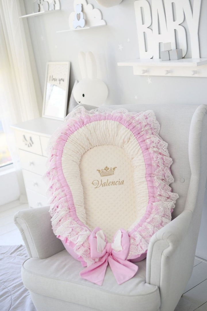 Organic Pink Baby Nest Sleeper - Newborn Lounger and Co-Sleeper