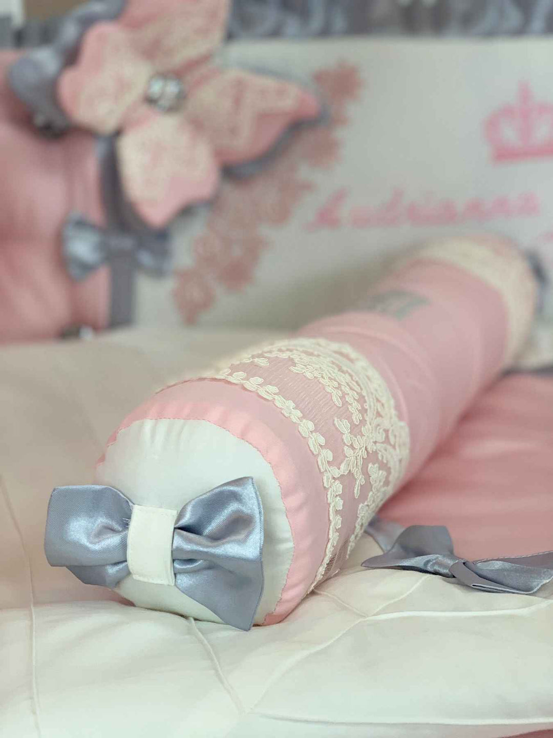 Purple Pink Crib Girl Bedding Set with Canopy – Personalized Baby Gift