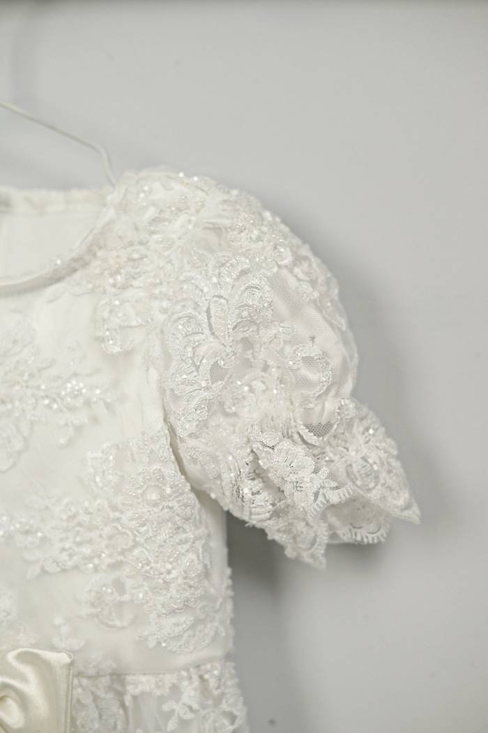 Elegant Lace Baptism Dress for Baby Girl - White Lace - Newborn to Toddler